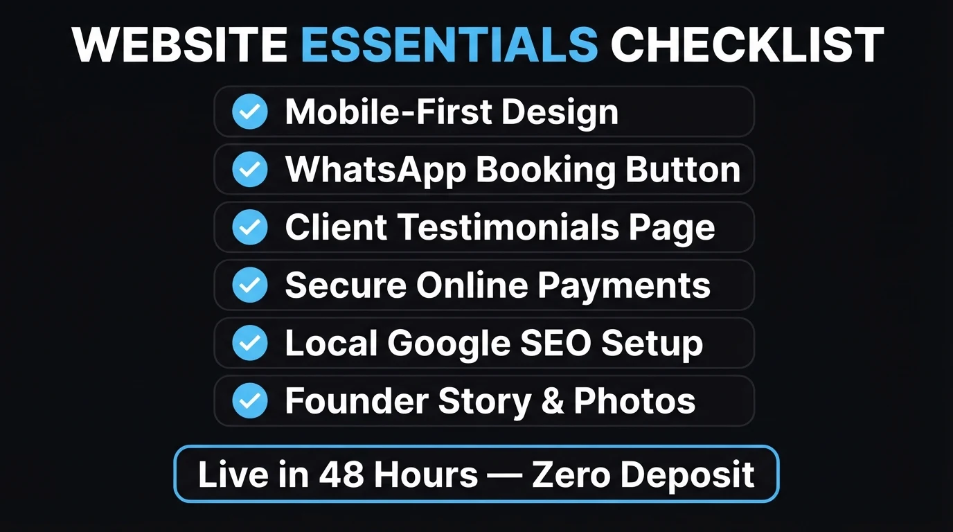 Website essentials checklist for women-owned businesses in South Africa — mobile design, WhatsApp booking, testimonials, payments, local SEO, founder story